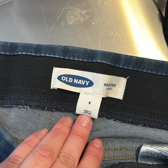 Old Navy Women's Rockstar Distressed Skinny Jeans Elastic Waist Size 8 - Picture 6 of 7